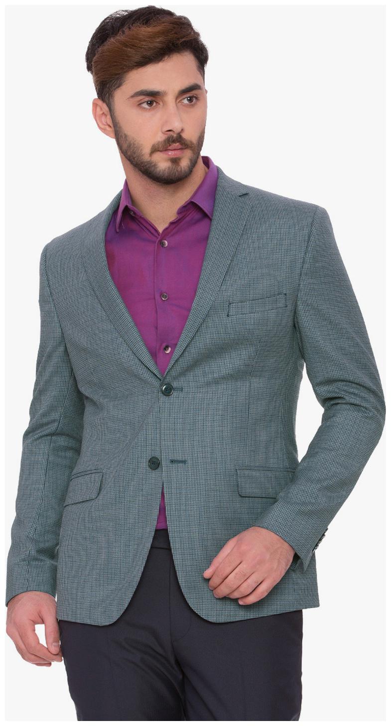 

Blue Textured Slim fit Jacket