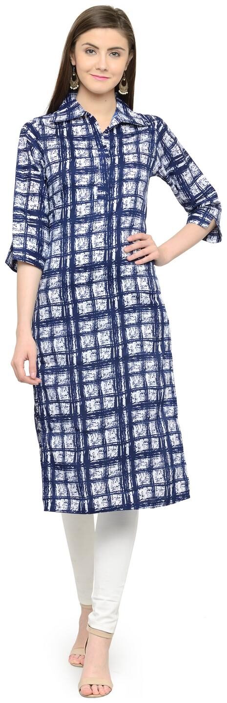 

Sayesha Women Blue Printed Straight Kurta