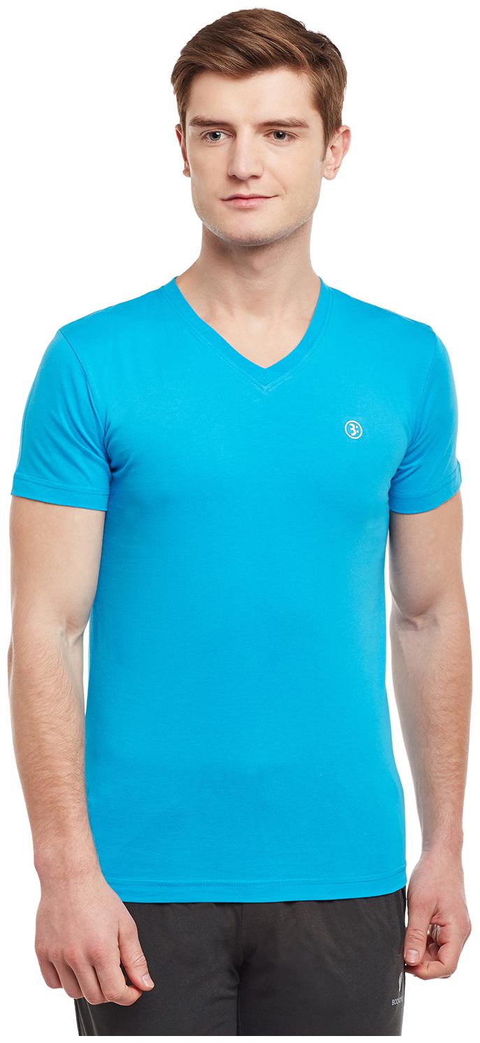 

Bodyactive Men Turquoise Regular fit Cotton V neck T-Shirt - Pack Of 1