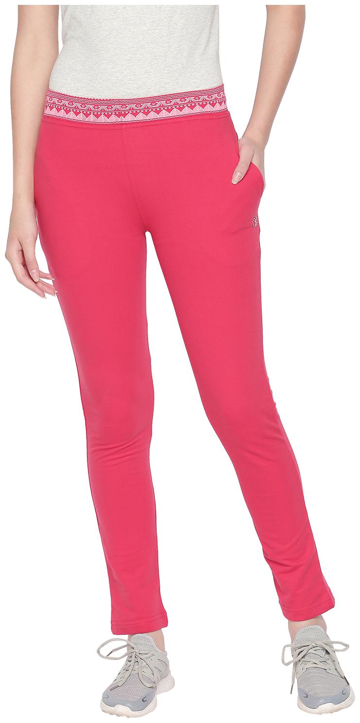 

Bodyactive Women Regular fit Cotton Solid Track pants - Pink