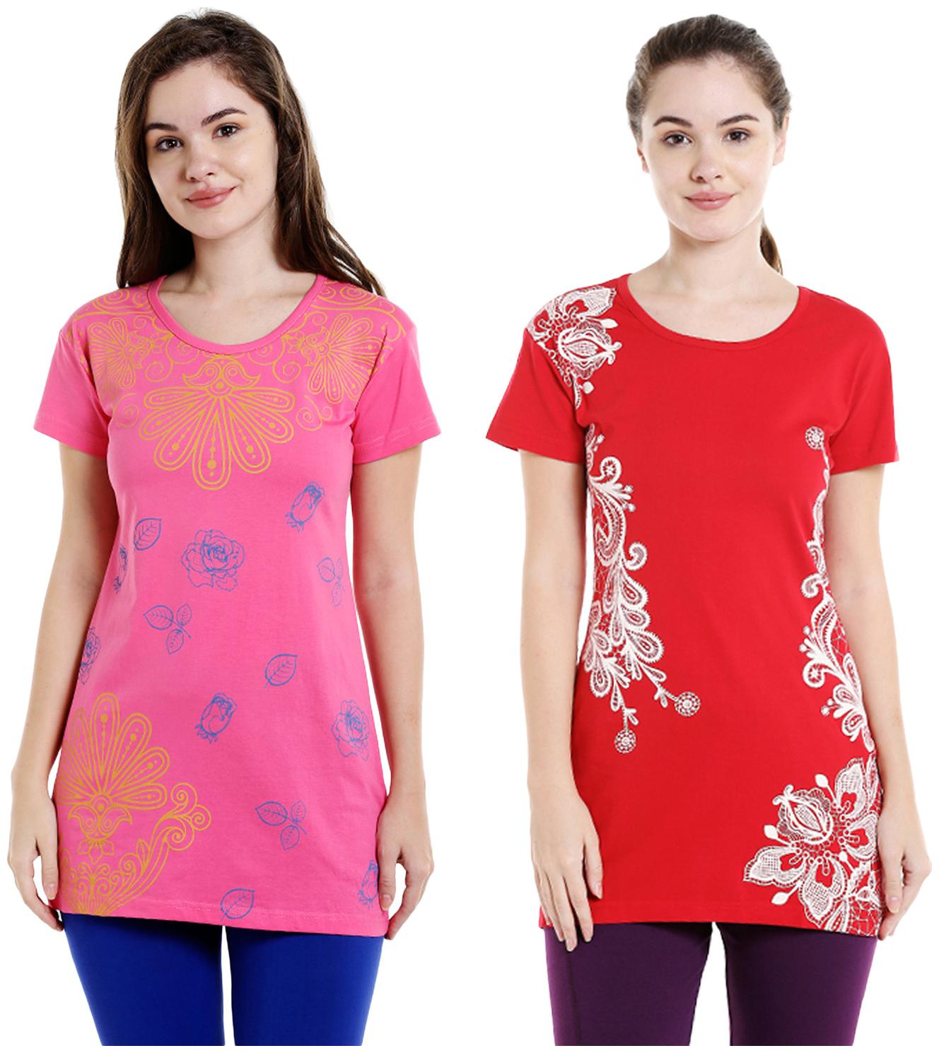 

Bodyactive Women Assorted Regular fit Round neck Cotton T shirt