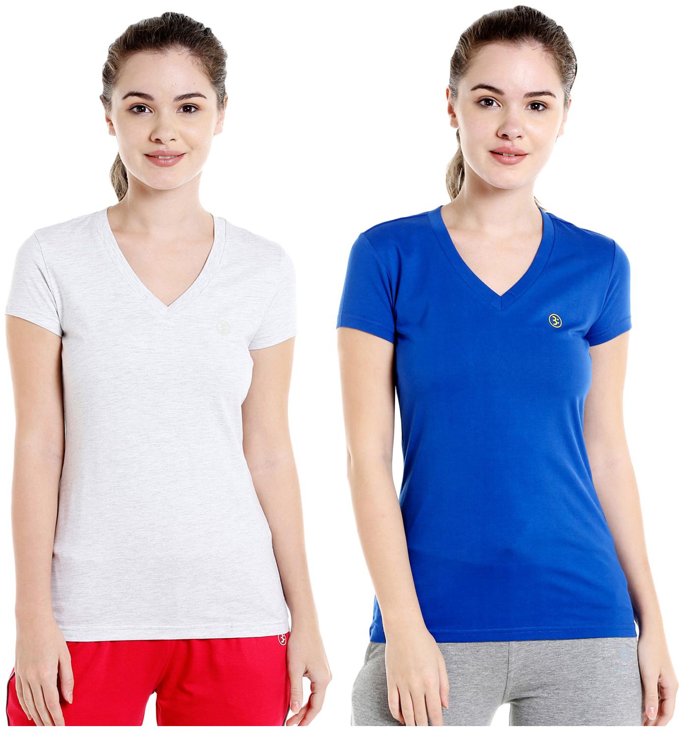 

Bodyactive Women Assorted Regular fit V neck Cotton T shirt