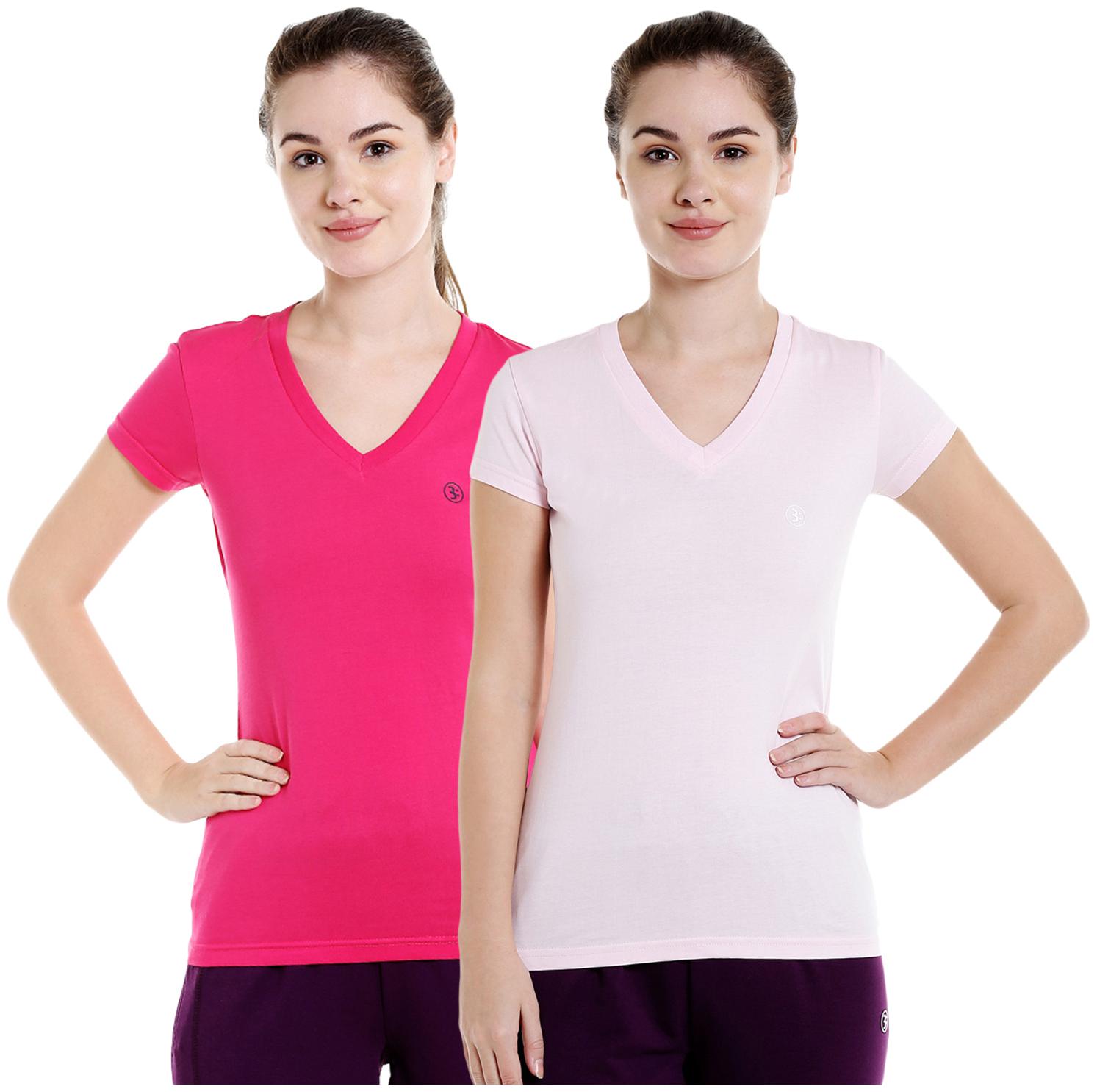 

Bodyactive Women Assorted Regular fit V neck Cotton T shirt