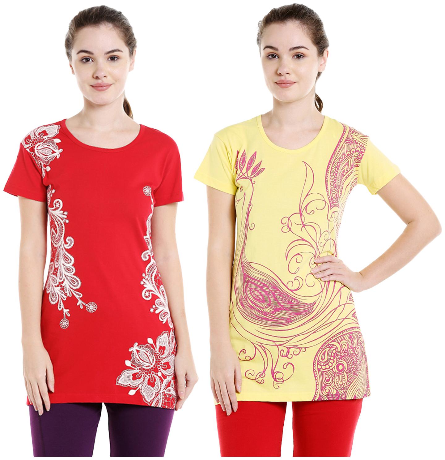 

Bodyactive Women Assorted Regular fit Round neck Cotton T shirt