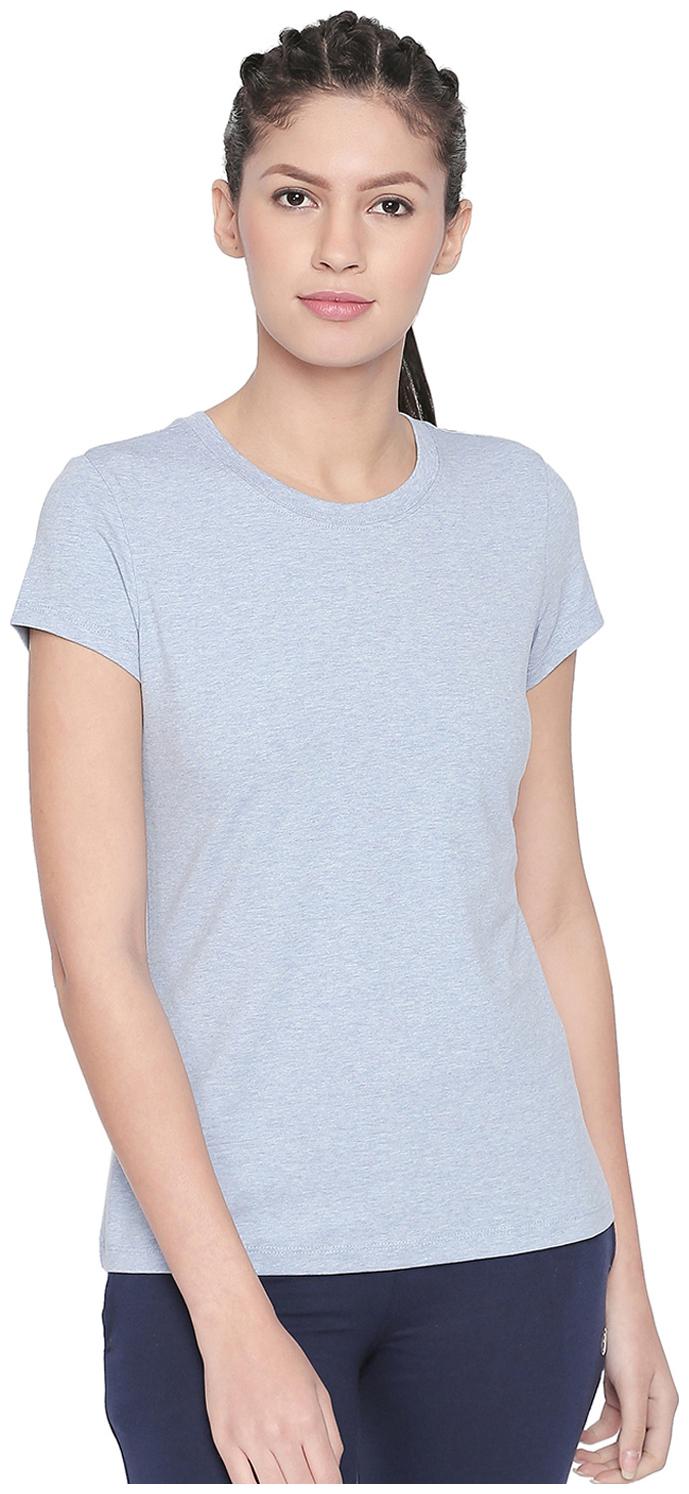 

Bodyactive Women Blue Regular fit Round neck Cotton T shirt