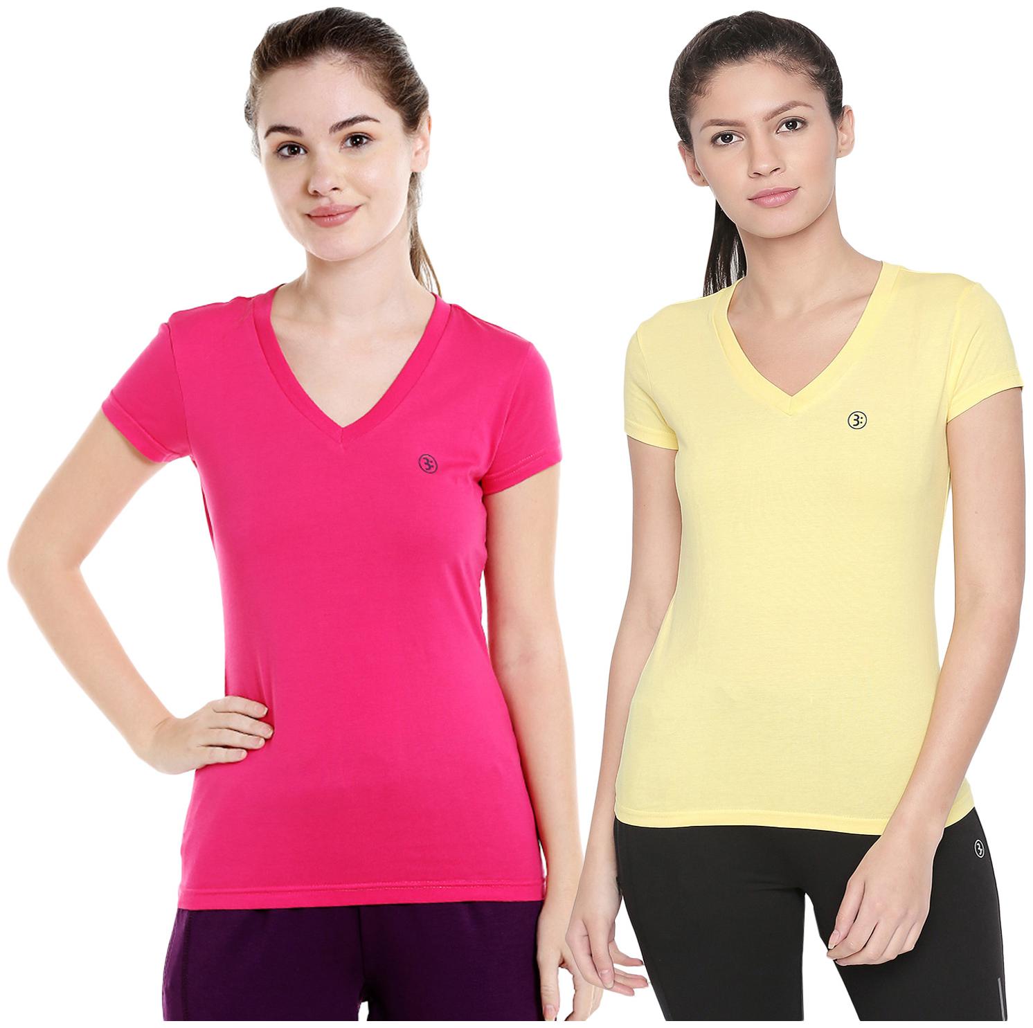 

Bodyactive Women Assorted Regular fit V neck Cotton T shirt