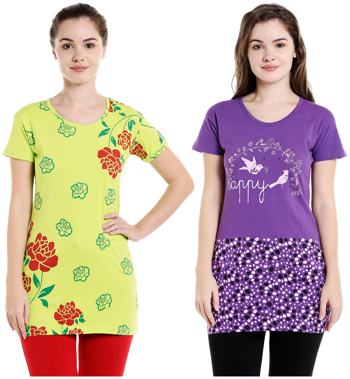 

Bodyactive Women Assorted Regular fit Round neck Cotton T shirt