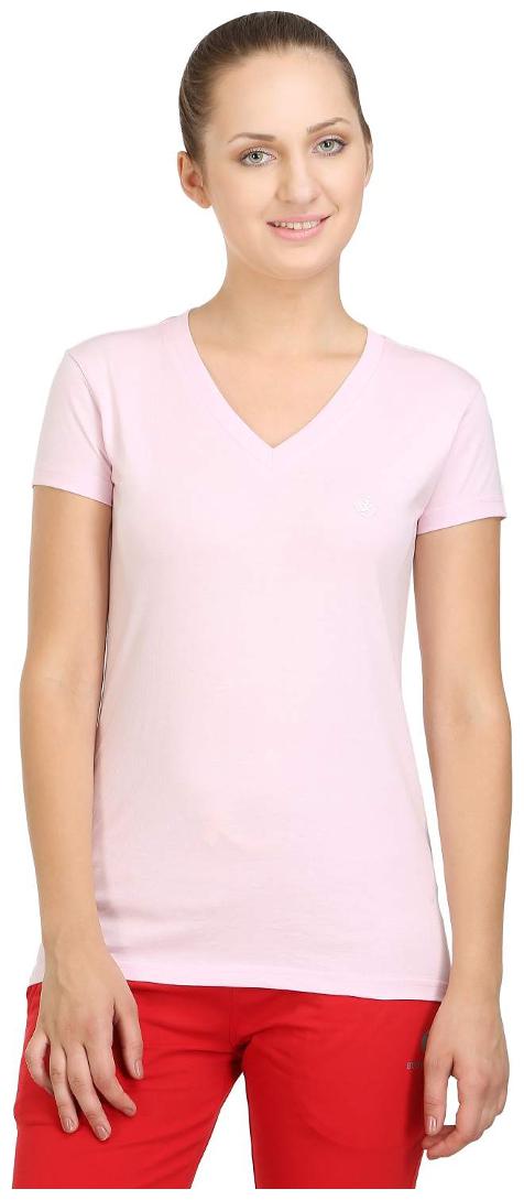 

Bodyactive Women Light Pink V Neck Tee-TS14-LTPI