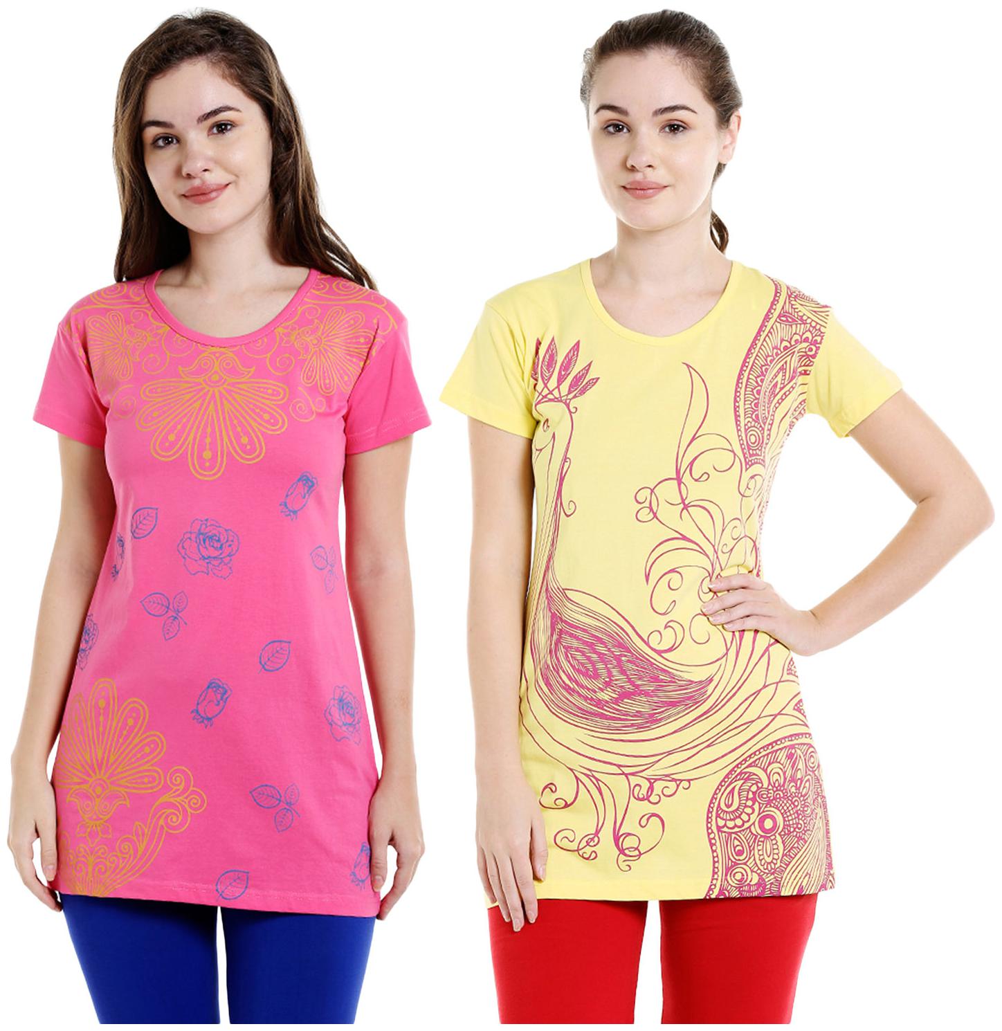 

Bodyactive Women Assorted Regular fit Round neck Cotton T shirt