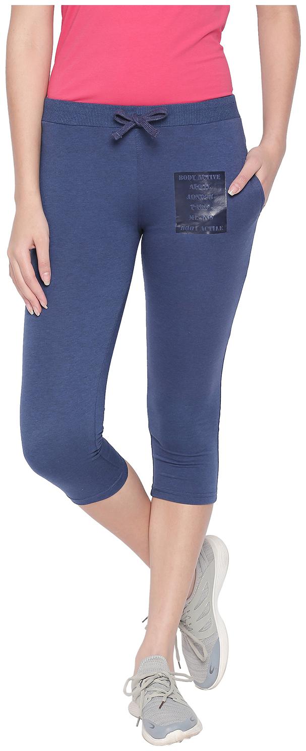 

Bodyactive Women Solid Regular capri - Blue