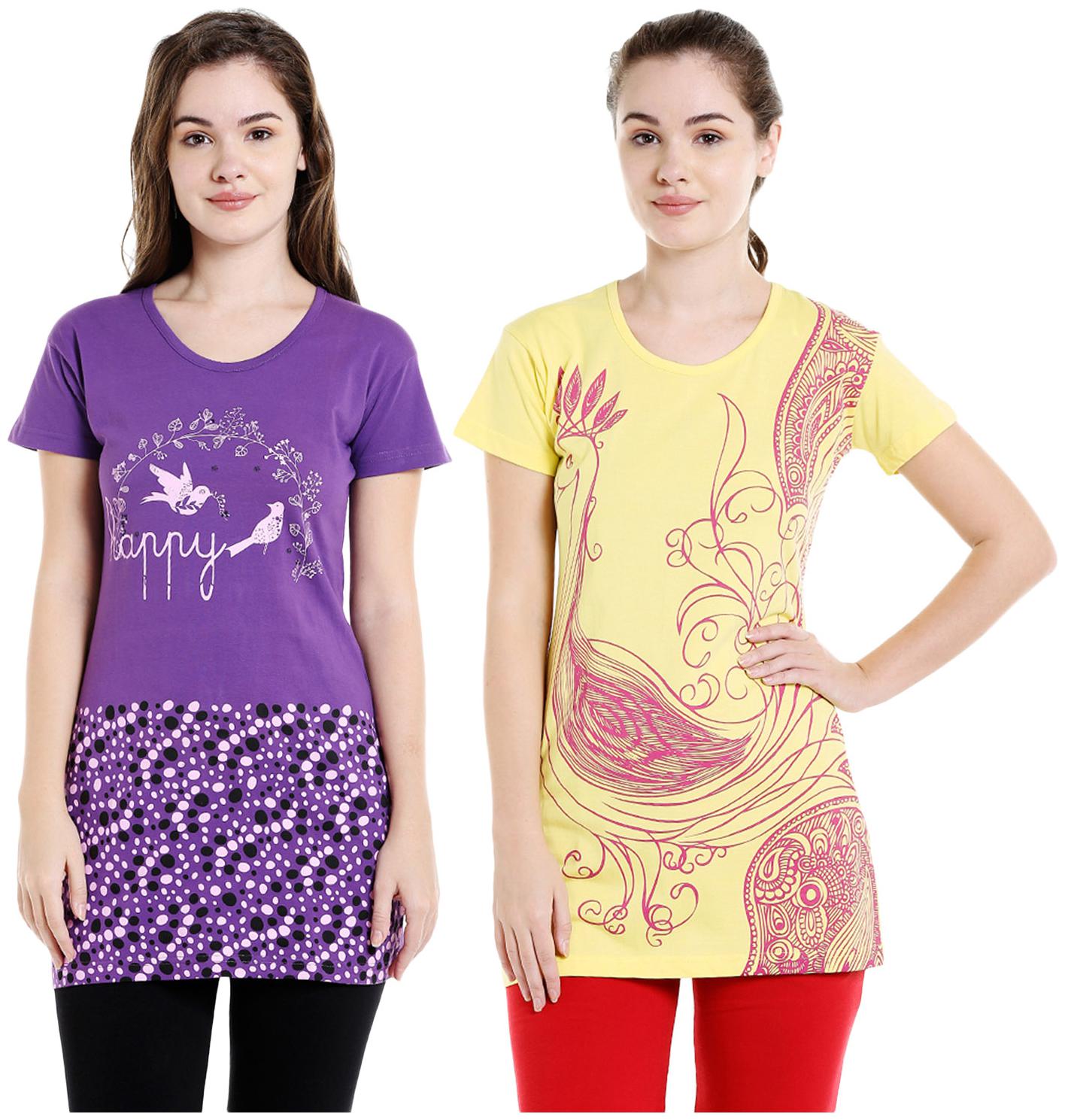 

Bodyactive Women Assorted Regular fit Round neck Cotton T shirt