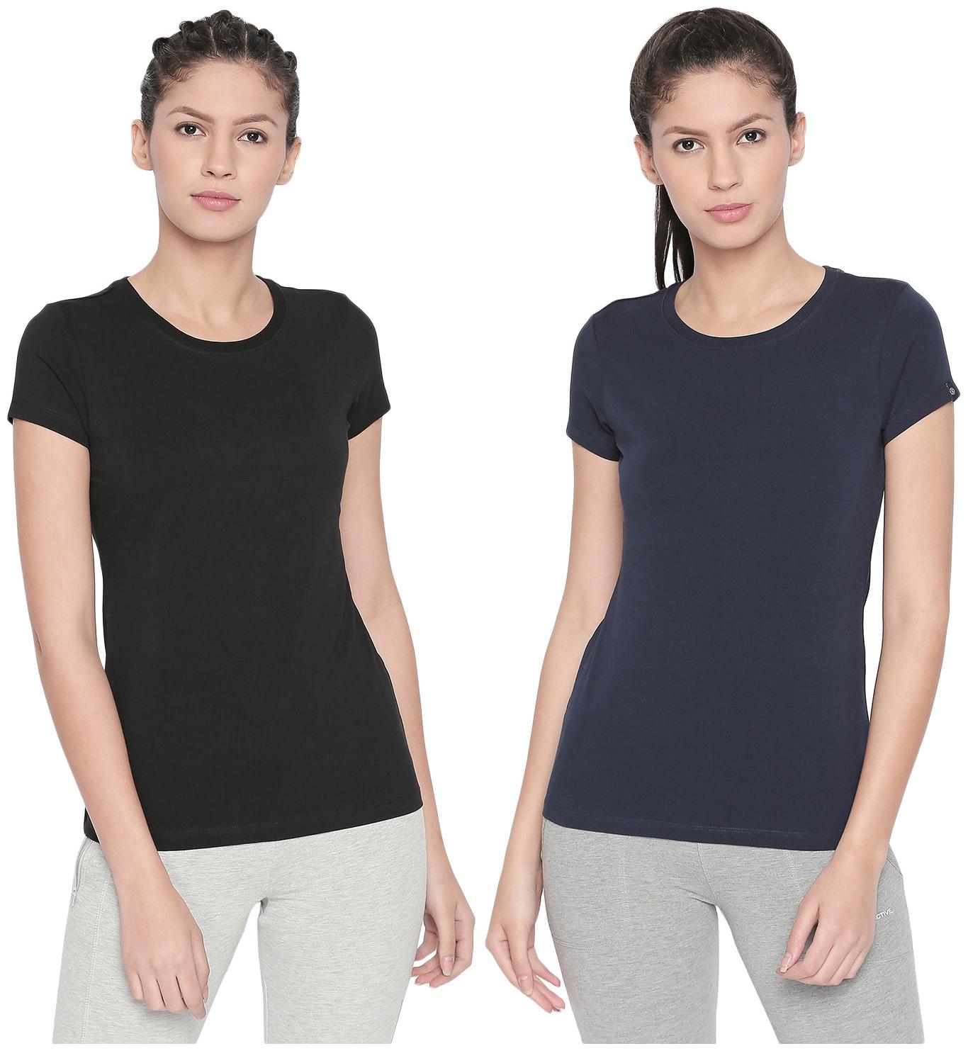 

Bodyactive Women Assorted Regular fit Round neck Cotton T shirt