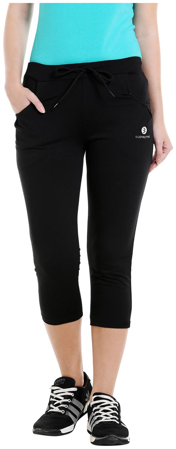 

Bodyactive Women Solid Regular capri - Black