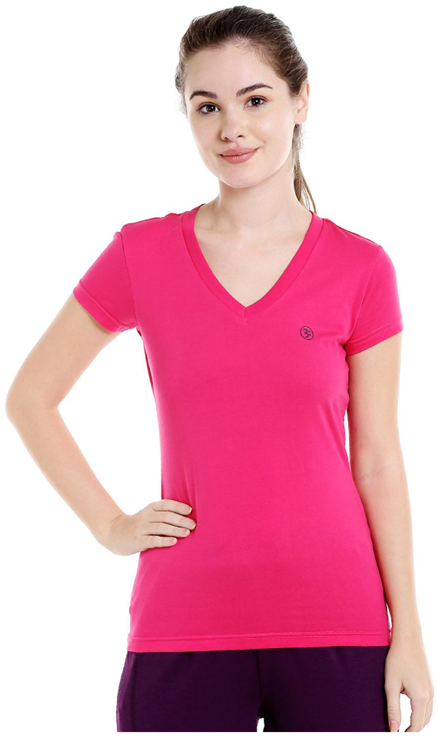 

Bodyactive Women Blue Regular fit V neck Cotton T shirt