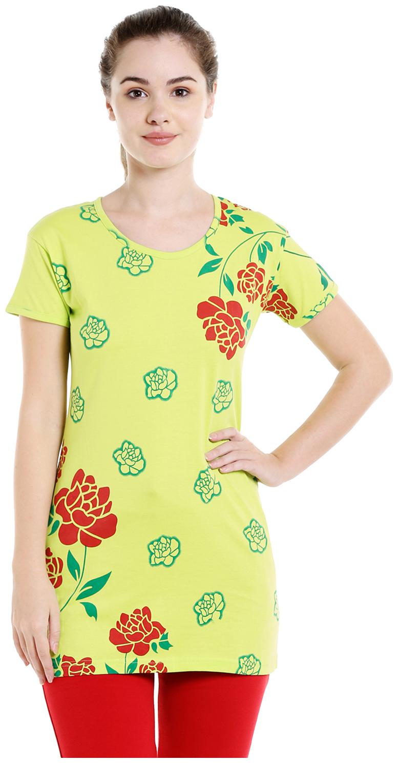 

Bodyactive Women Green Regular fit Round neck Cotton T shirt