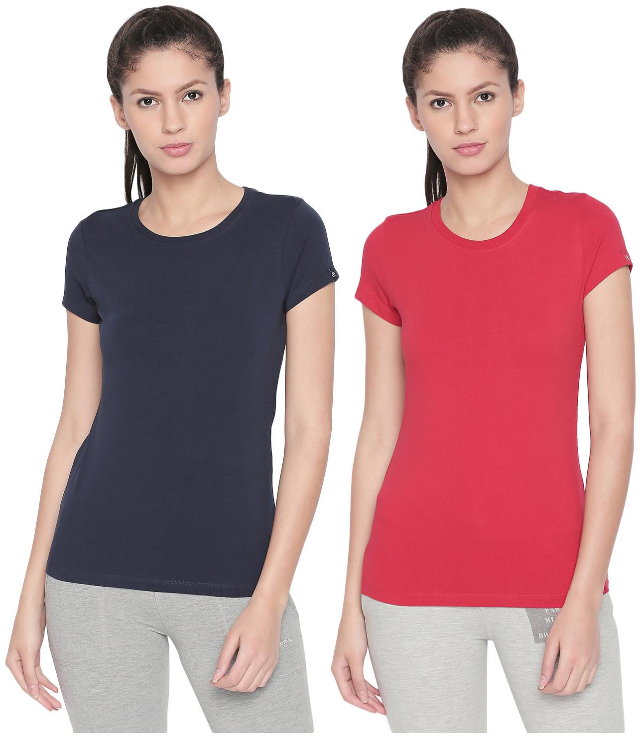 

Bodyactive Women Assorted Regular fit Round neck Cotton T shirt