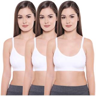 Bodycare Pack of 3 Non Padded Cotton Beginners Bra - White