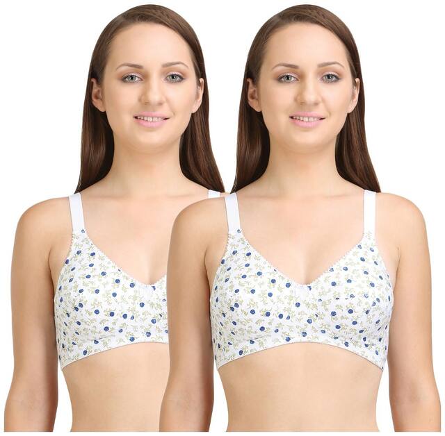 BODYCARE Pack of 2 B-C-D Cup Bra in White Color