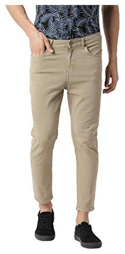 

BOLTS BARRELS Men Beige Tapered Fit Jeans