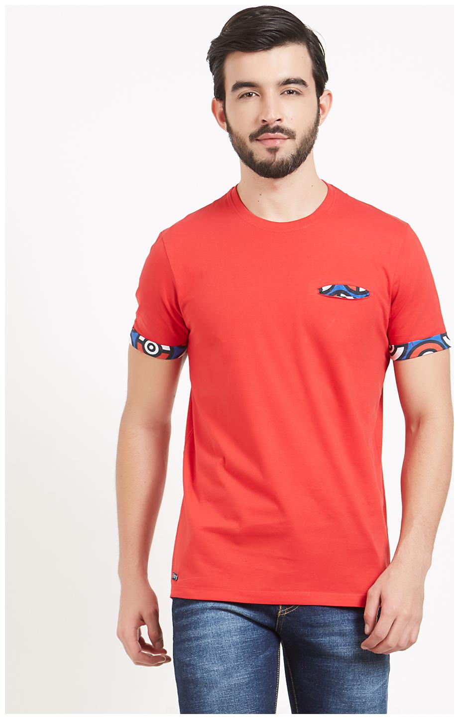 

BONATY Men Red Regular fit Cotton Round neck T-Shirt - Pack Of 1