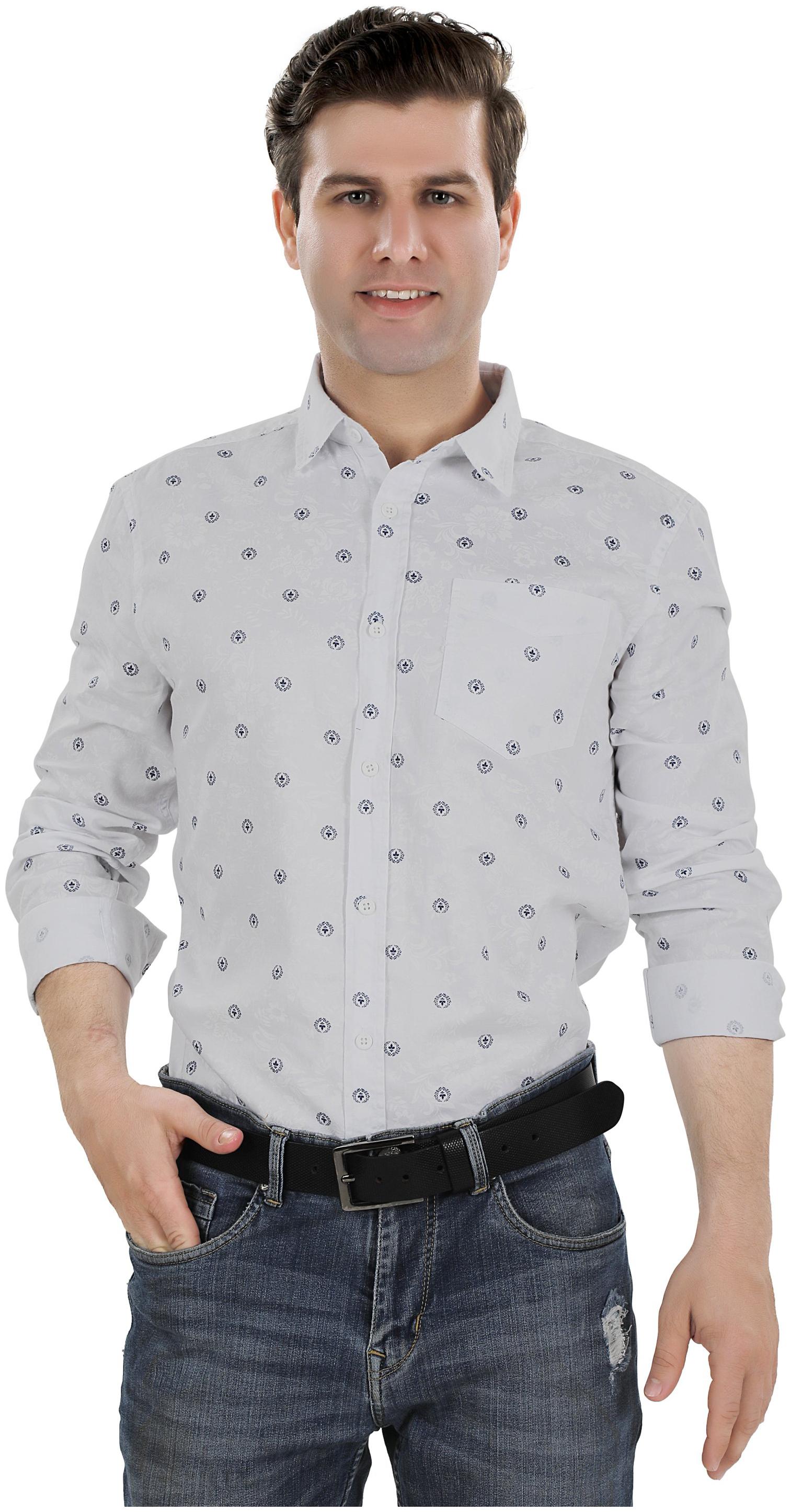 

Bonneville Men White Printed Slim Fit Casual Shirt