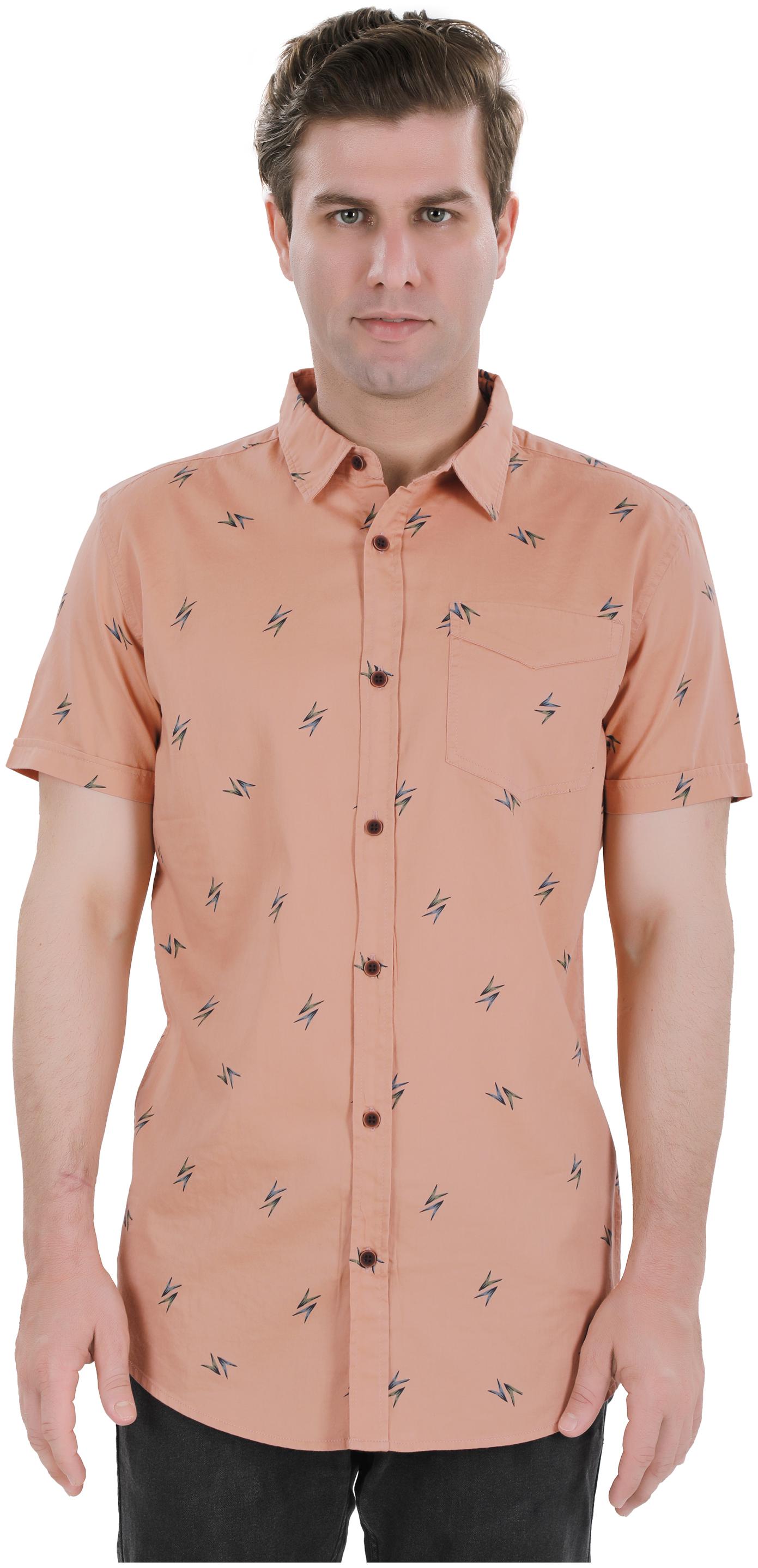 

Bonneville Men Peach Printed Slim Fit Casual Shirt