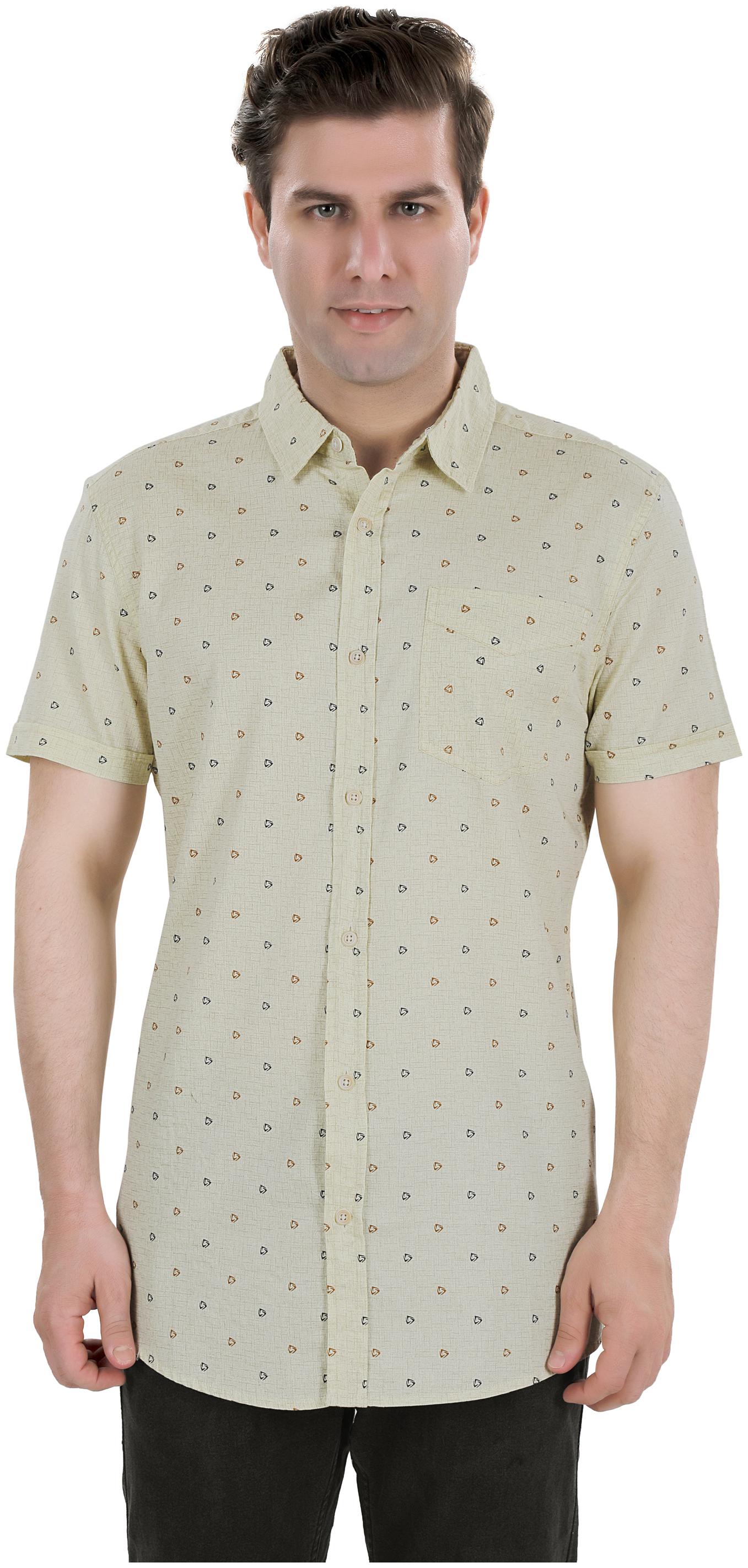 

Bonneville Men Yellow Printed Slim Fit Casual Shirt