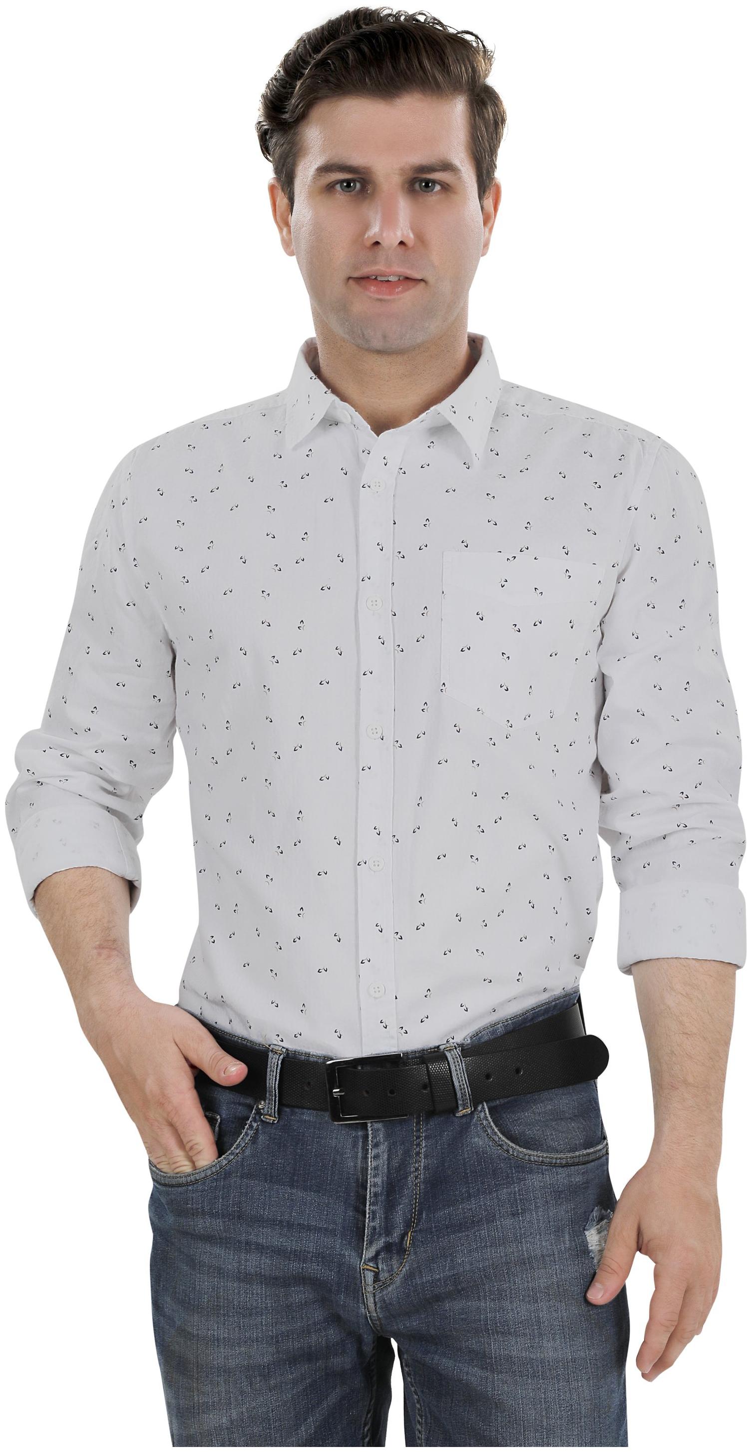 

Bonneville Men White Printed Slim Fit Casual Shirt