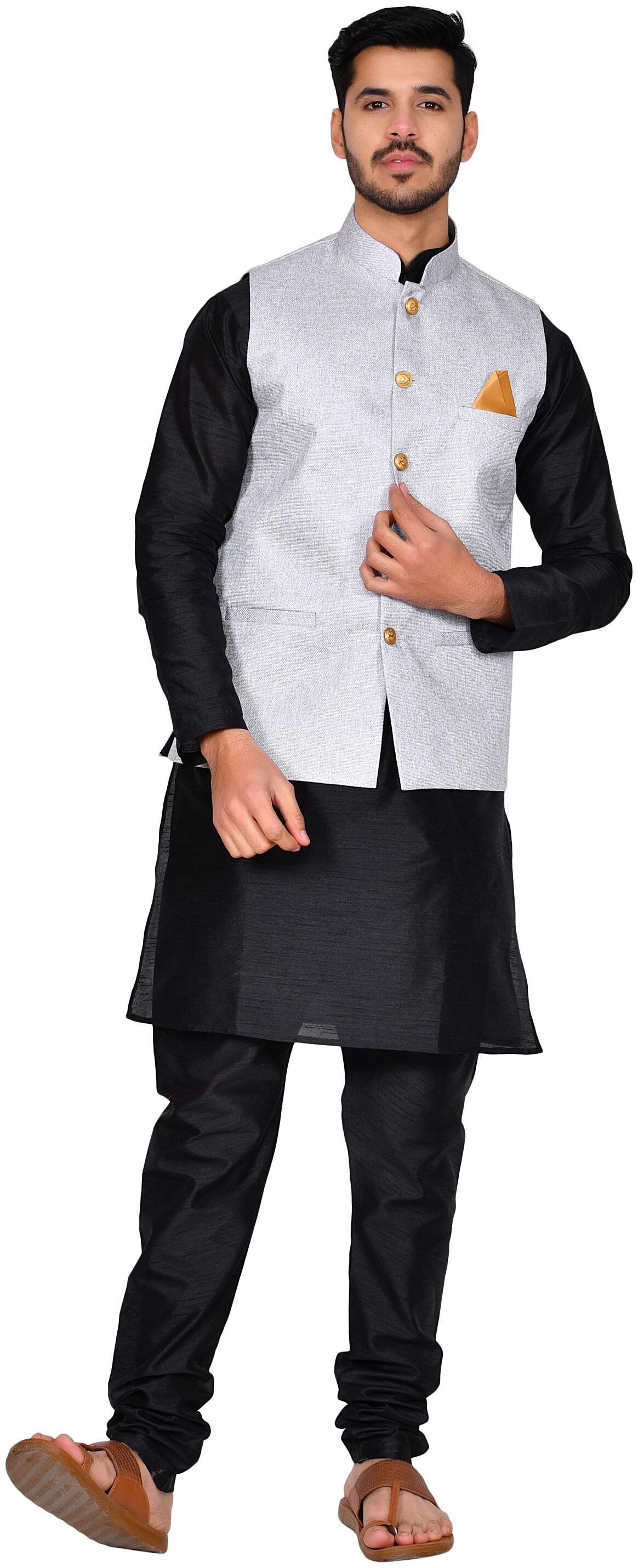 

Bonnier Grey Solid Kurta and Churidar With Jacket