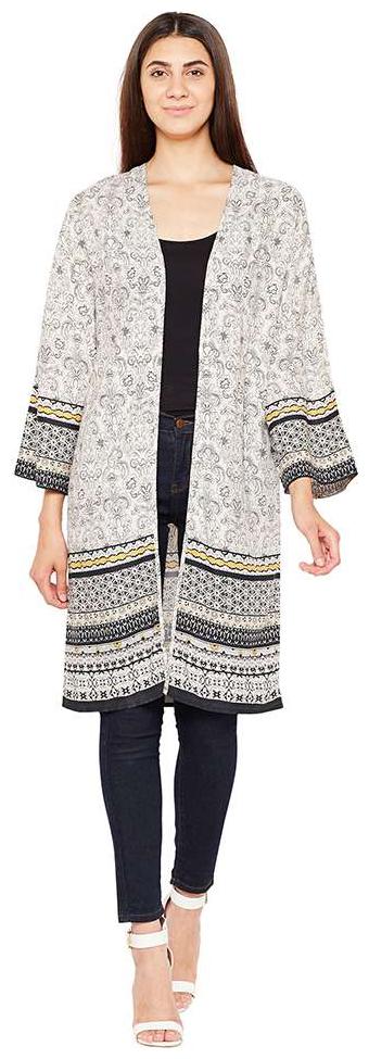 

Border Printed Floral Shrug