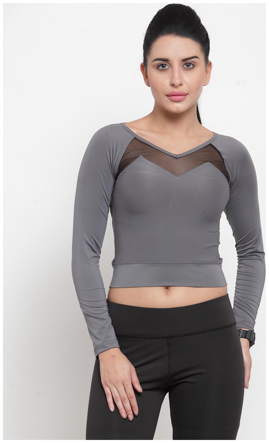 

Boston Club Women Solid Sports T-Shirt - Grey