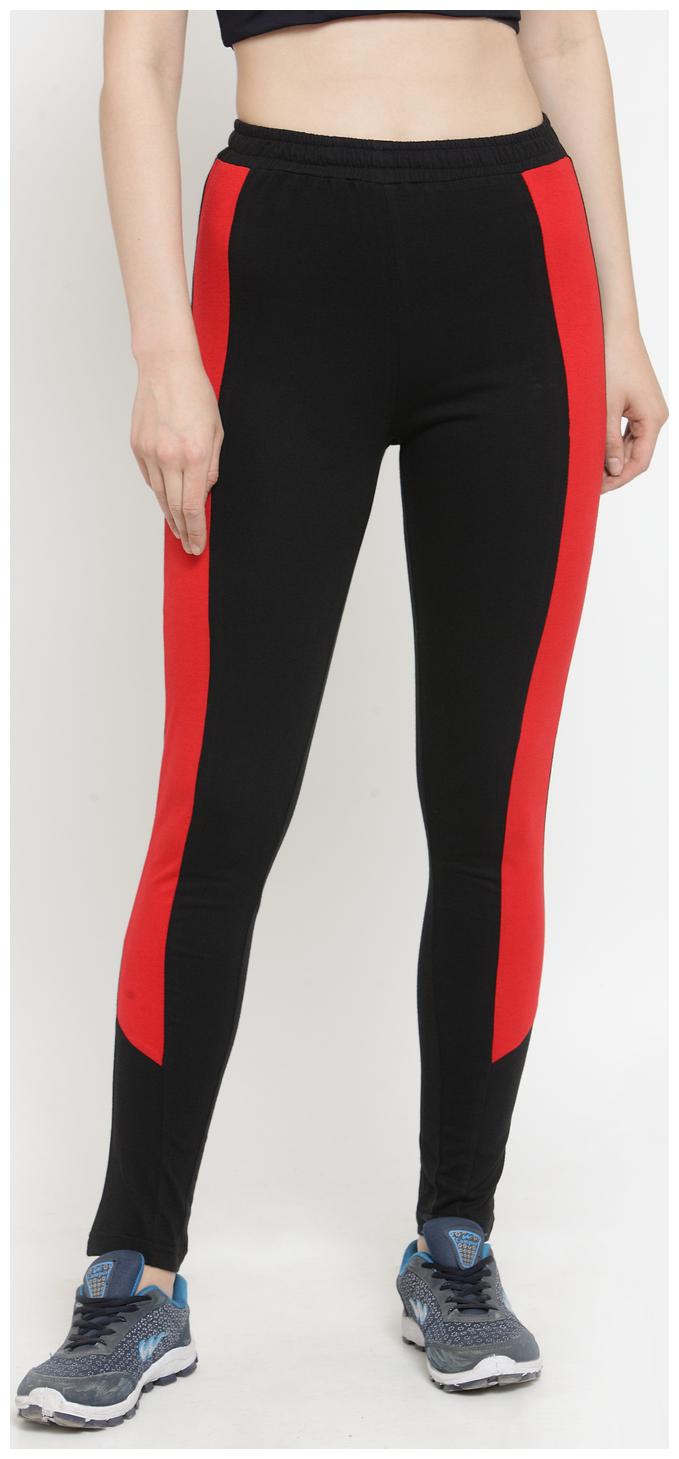 

Boston Club Women Regular fit Cotton Blended Solid Track pants - Black Red