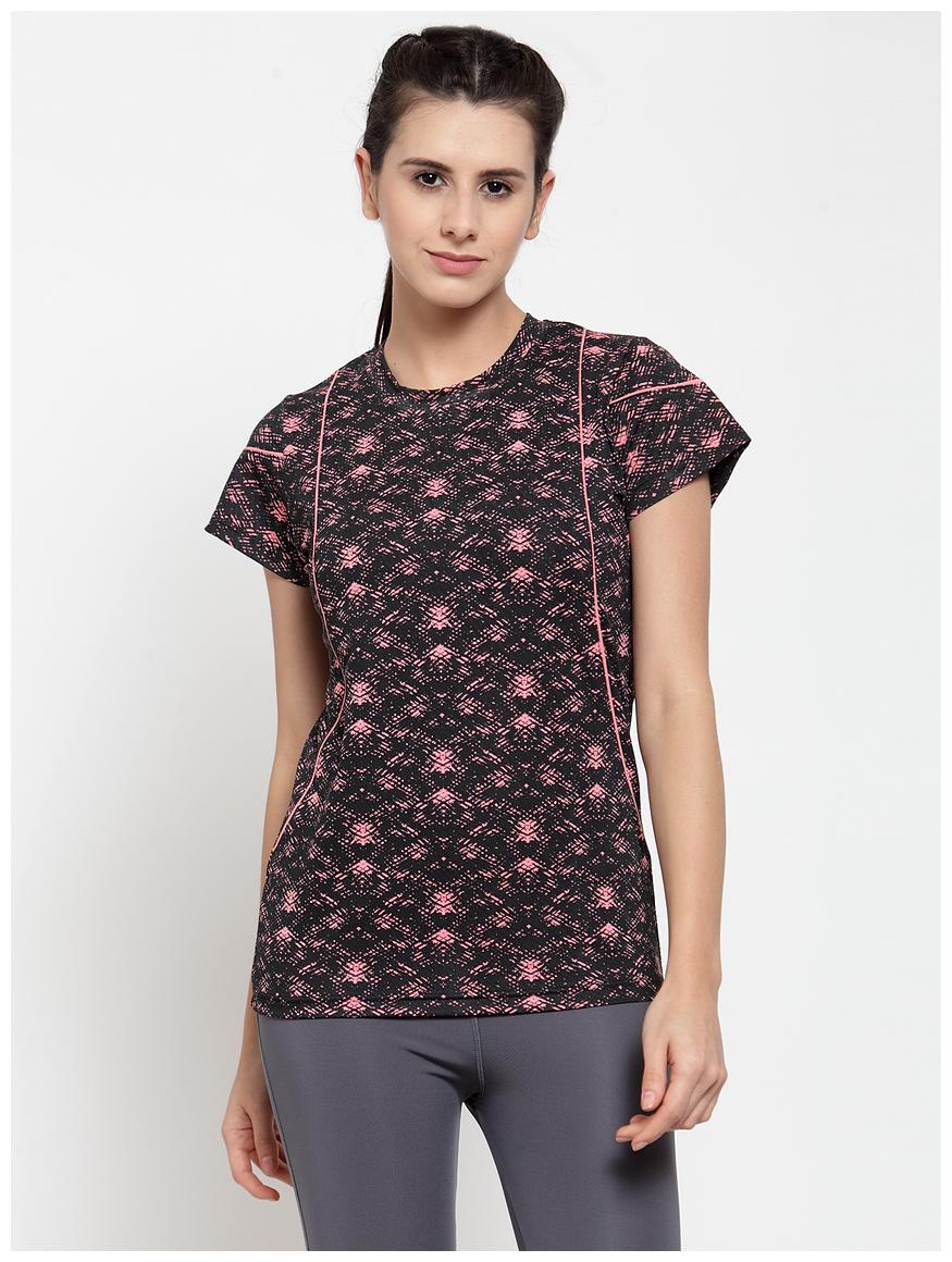 

Boston Club Women Printed Sports T-Shirt - Black