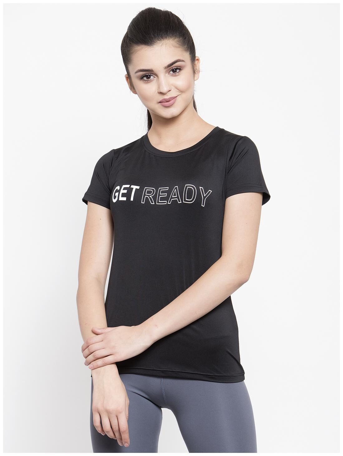 

Boston Club Women Printed Sports T-Shirt - Black