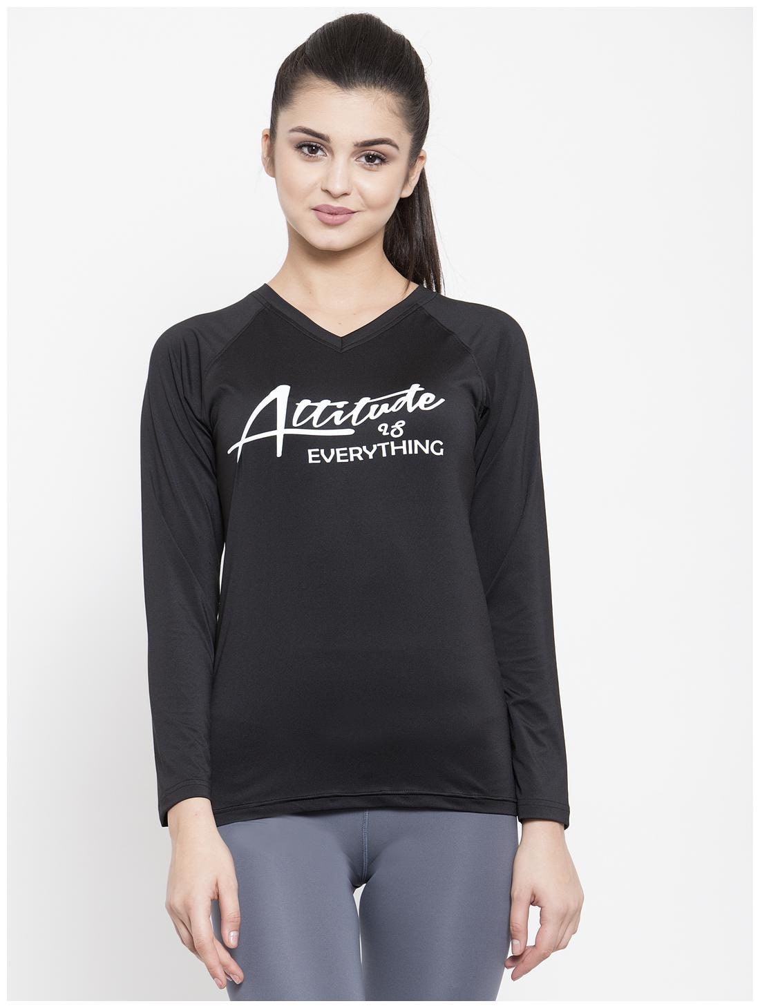 

Boston Club Women Printed Sports T-Shirt - Black
