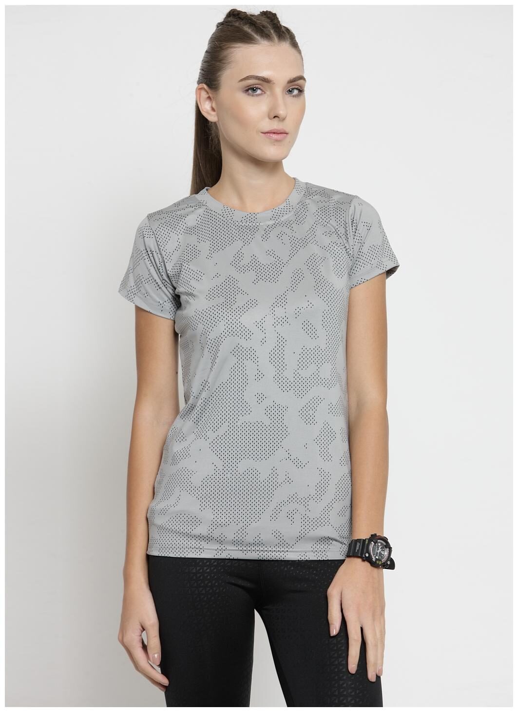 

Boston Club Women Printed Sports T-Shirt - Grey