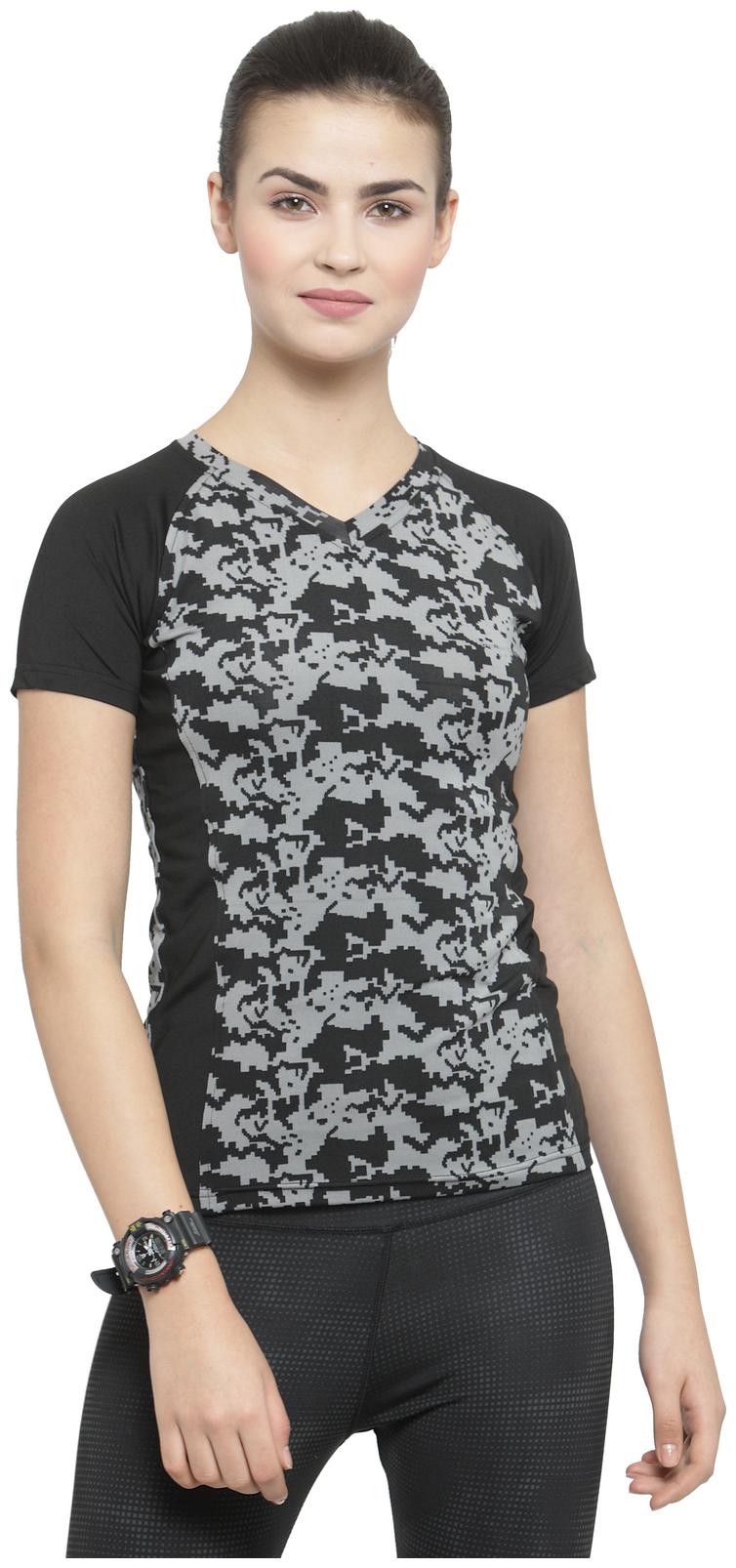 

Boston Club Women Printed Sports T-Shirt - Black White