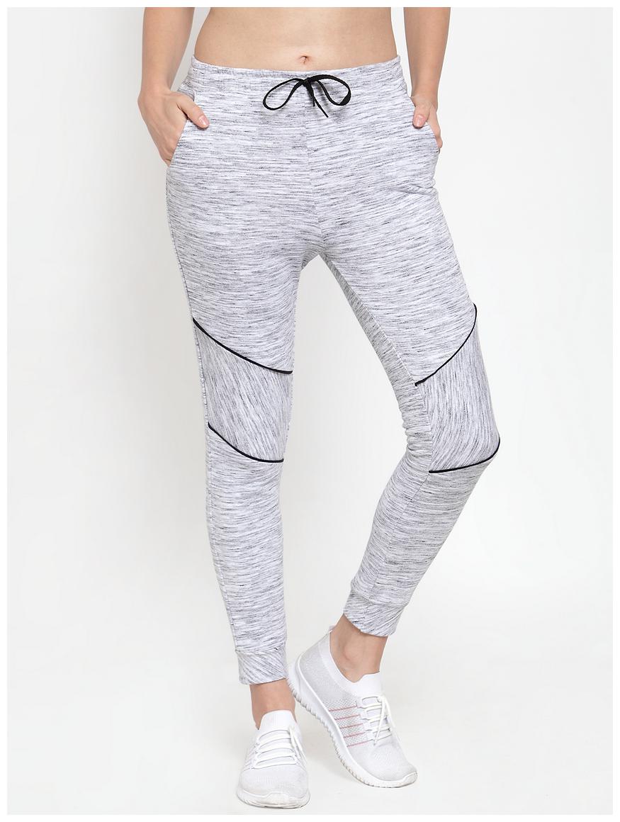 

Boston Club Cotton Grey Solid Joggers For Women