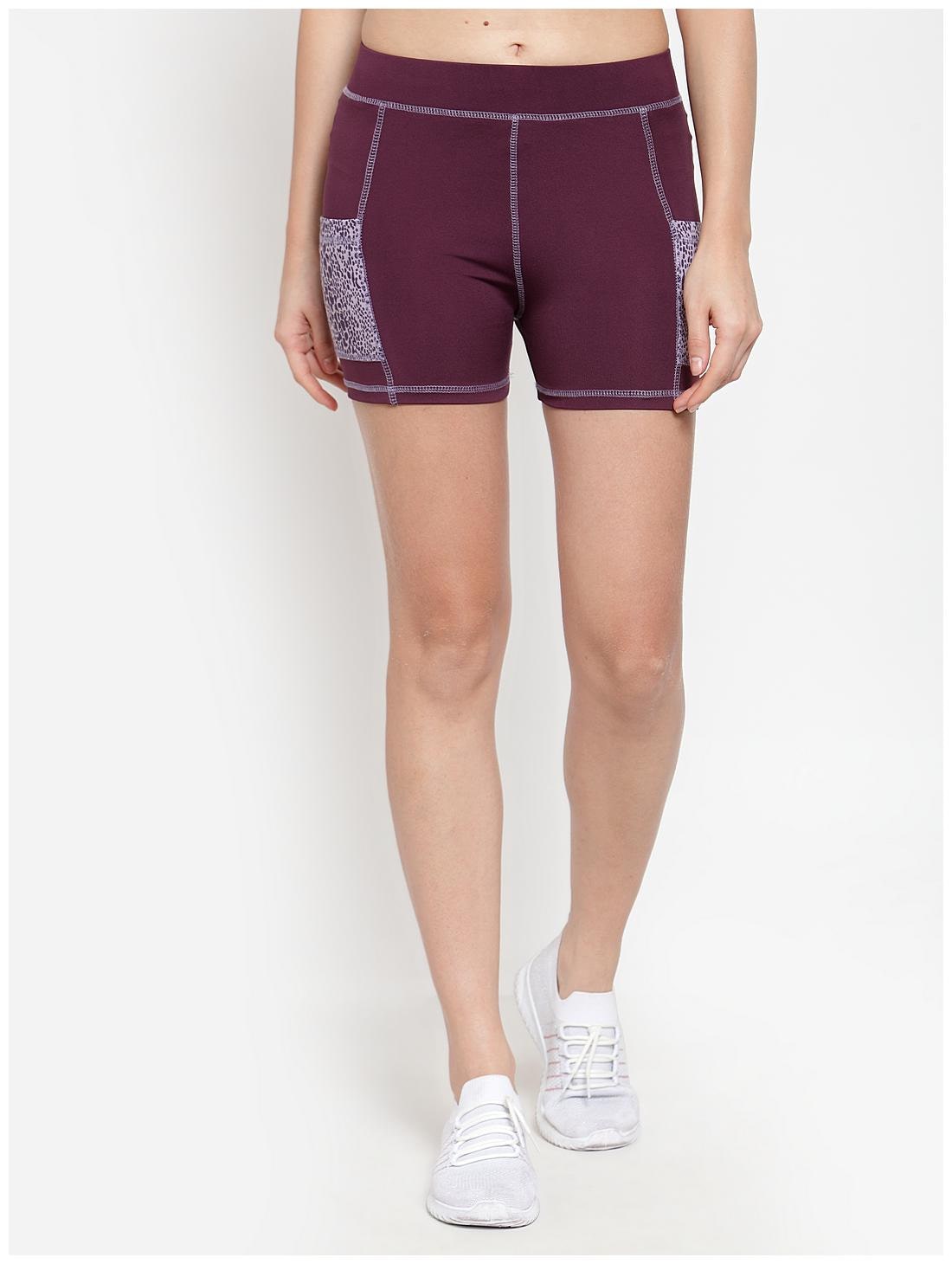 

Boston Club Women Regular fit Polyester Solid Shorts - Purple