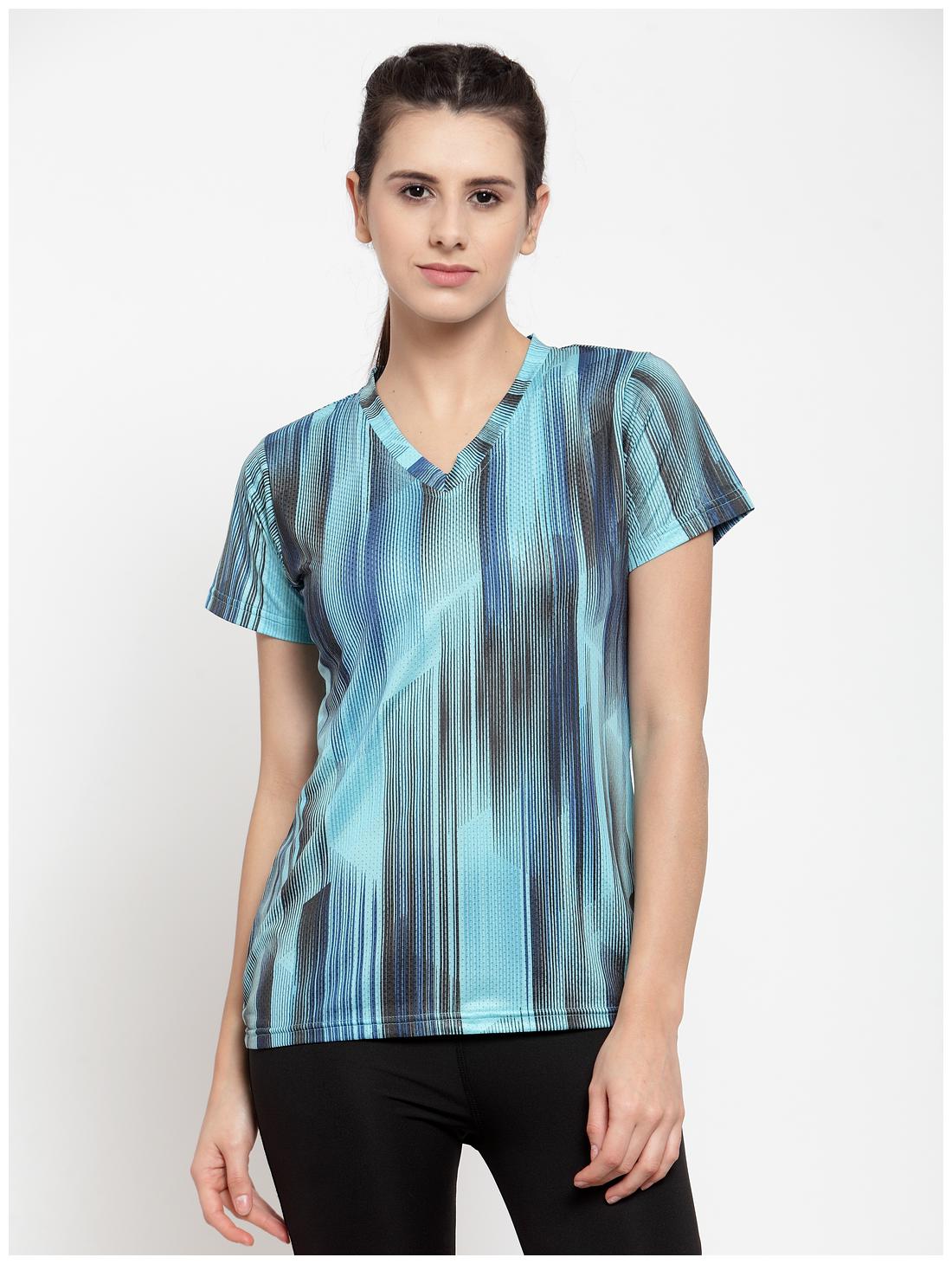 

Boston Club Women Striped Sports T-Shirt - Blue