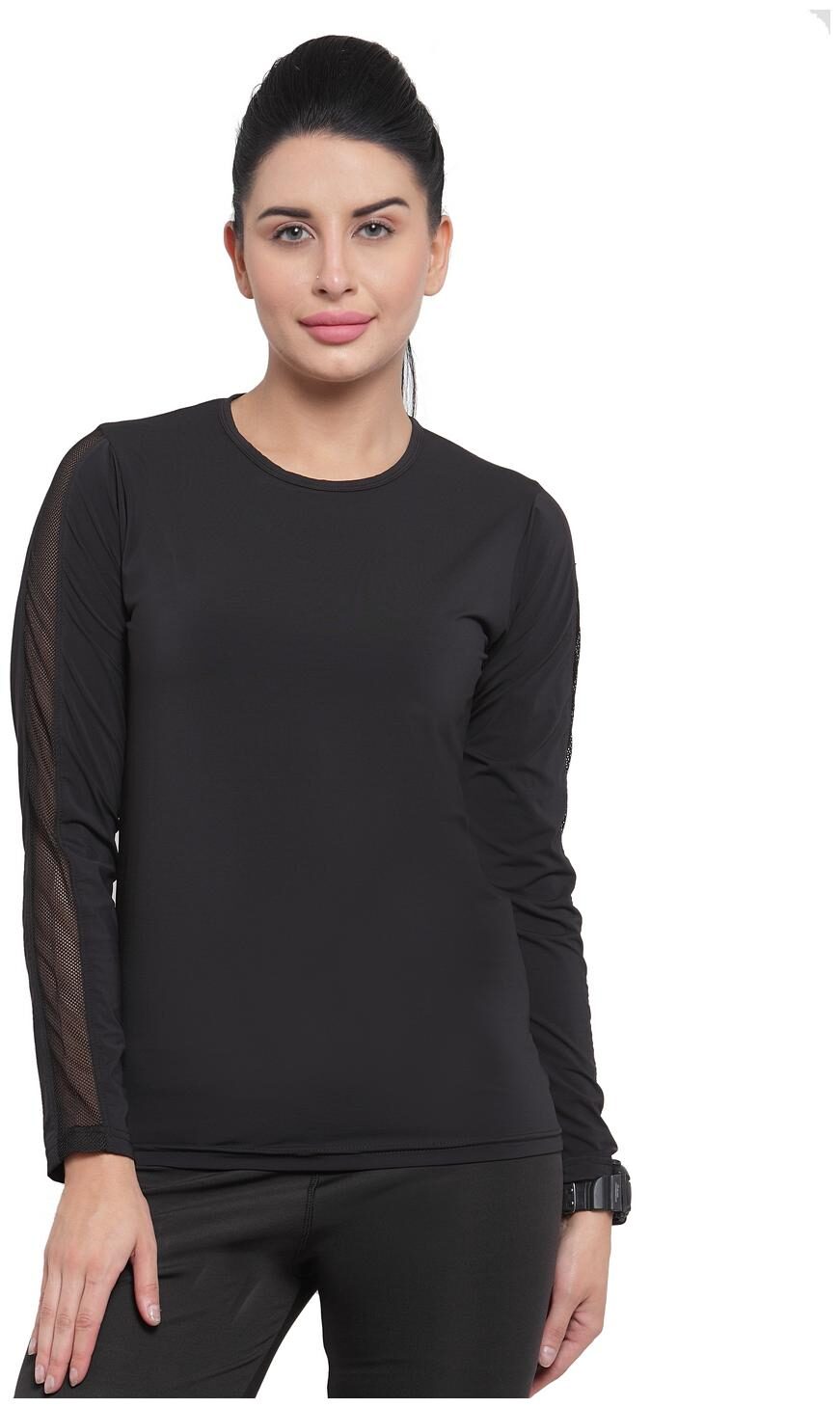 

Boston Club Women Solid Sports T-Shirt - Black