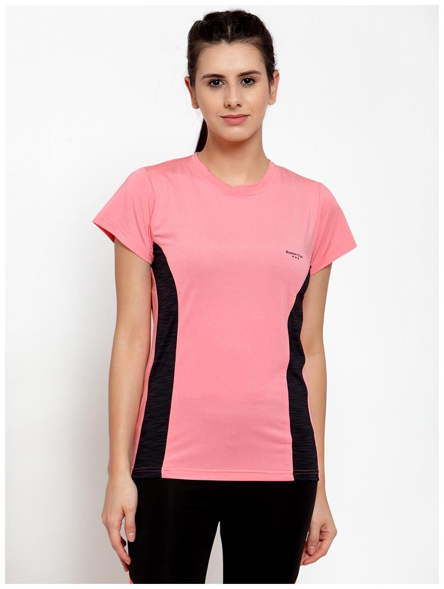 

Boston Club Women Solid Sports T-Shirt - Pink