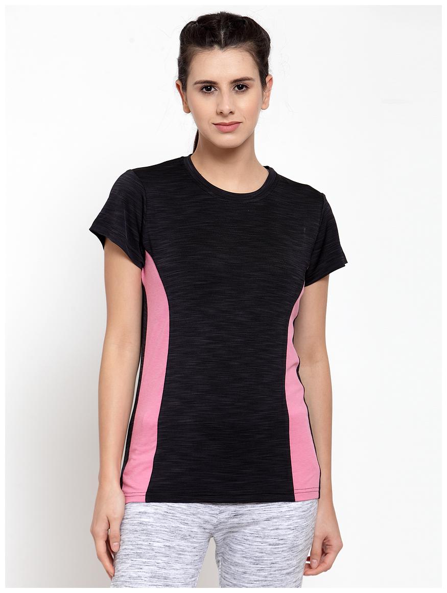 

Boston Club Women Solid Sports T-Shirt - Black
