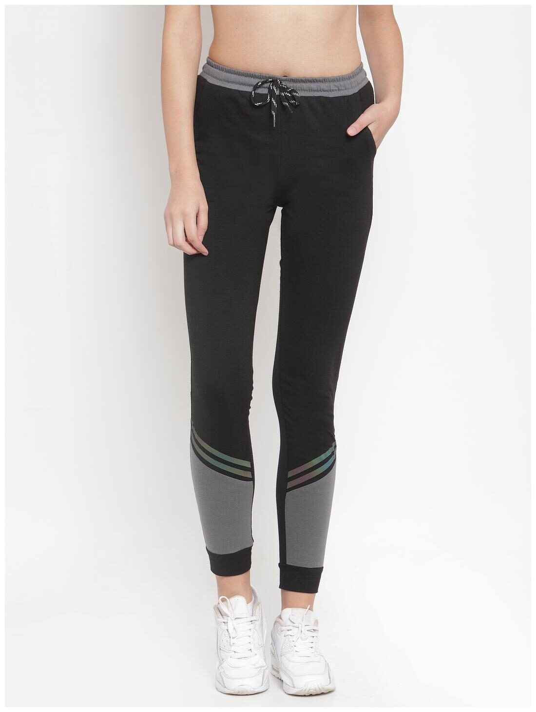 

Boston Club Cotton Blue Solid Joggers For Women