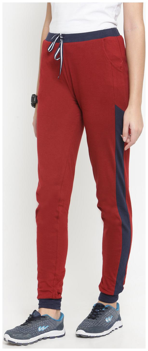 

Boston Club Women Regular fit Cotton Solid Track pants - Maroon