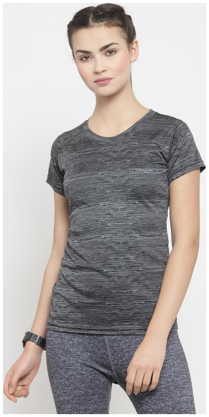 

Boston Club Women Black Regular fit Round neck Polyester T shirt