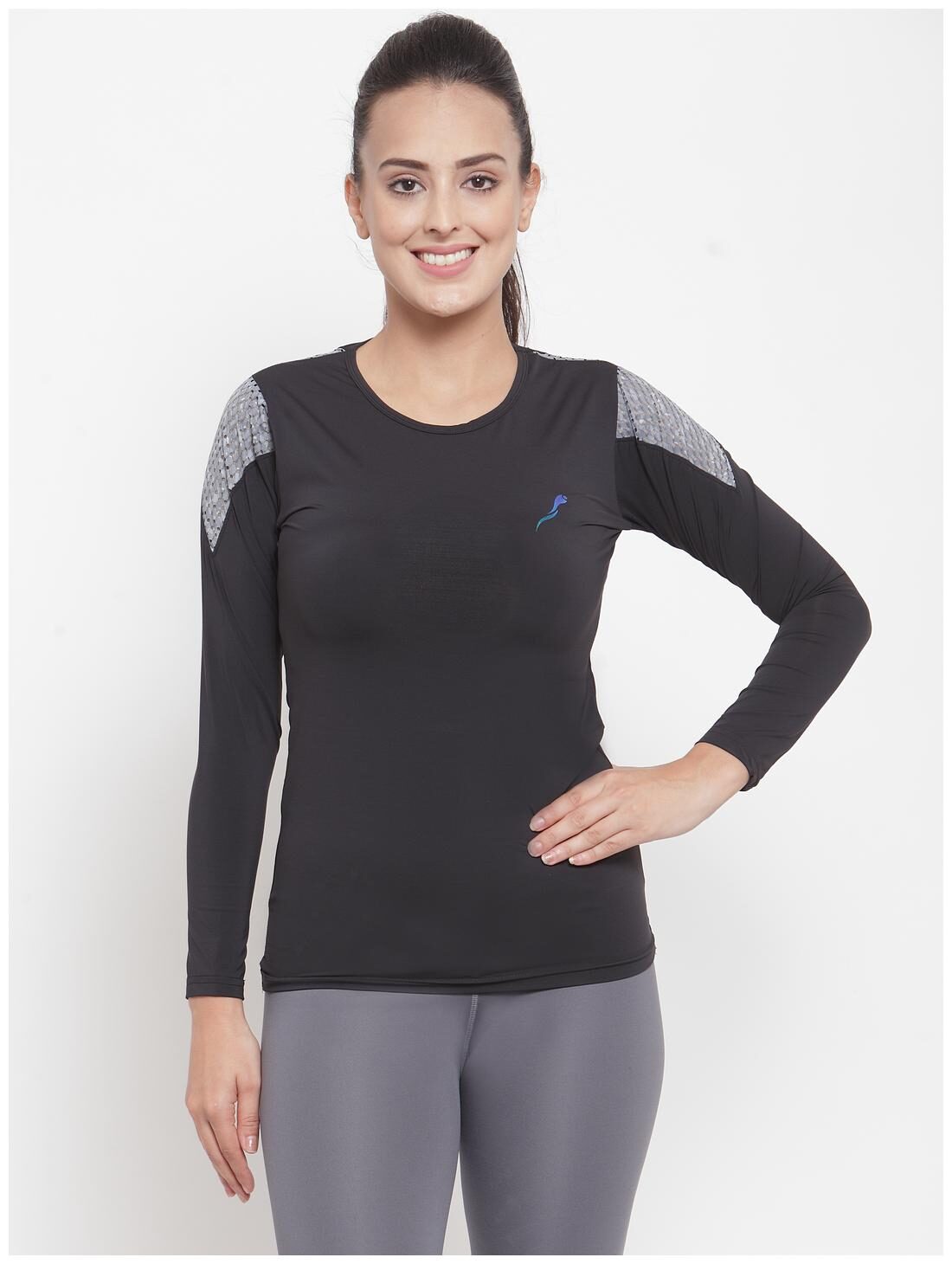 

Boston Club Women Solid Sports T-Shirt - Black