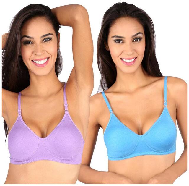 Bralux Bela T-Shirt Bra MelangeLavender-MelangeBlue Size - 36B Set of 2