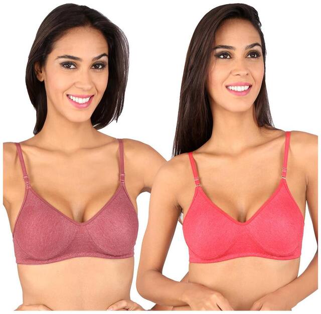 Bralux Bela T-Shirt Bra MelangeMaroon-MelangeRed Size - 36B Set of 2