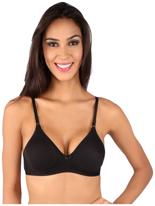 Bralux Black Cotton Bra